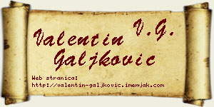 Valentin Galjković vizit kartica